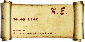Meleg Elek névjegykártya